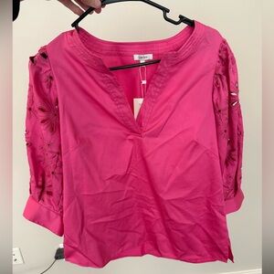 Pink Embroidered Women's Top